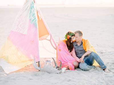 Fun & Colourful Beach Engagement