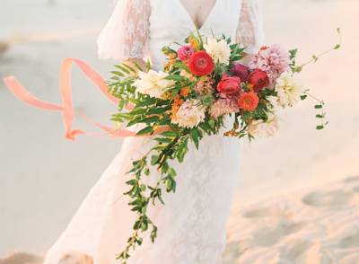 Desert Bridal Shoot With Vibrant Florals