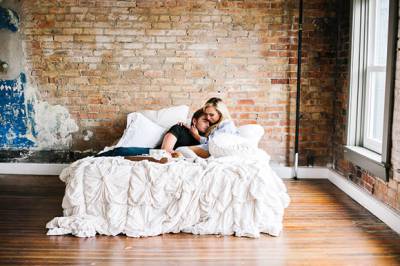 Breakfast In Bed Styled Engagement Session