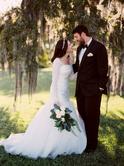 Black & White Texas Backyard Wedding