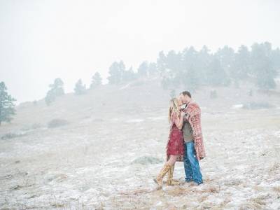 Colorado Engagement Session In A Blizzard