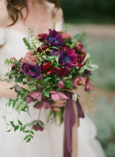 Garden Wedding Inspiration In Berry Tones