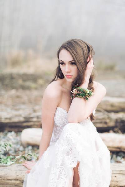 Beach Bridal Shoot In The Fog