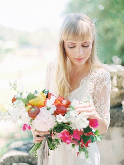 Bridal Shoot With Vibrant Florals