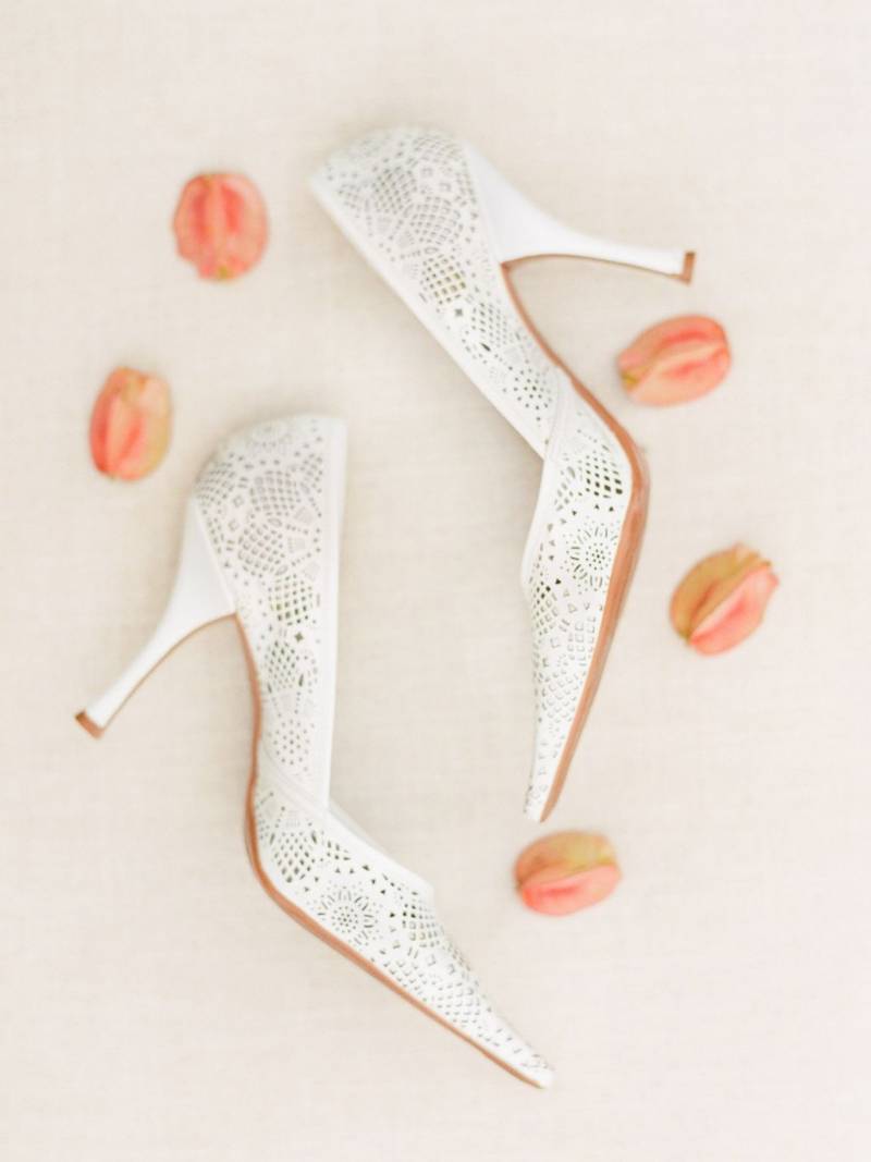 White wedding shoes