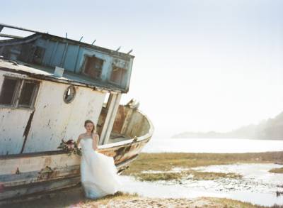 California Bridal Shoot At A Rustic Shipwreck