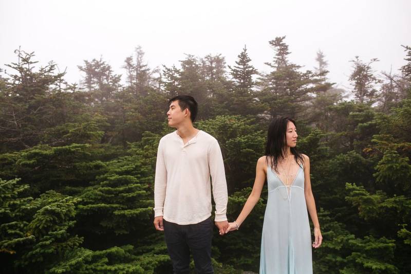 Foggy engagement shoot