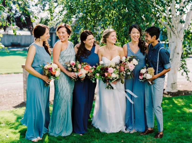 Blue bridesmaids