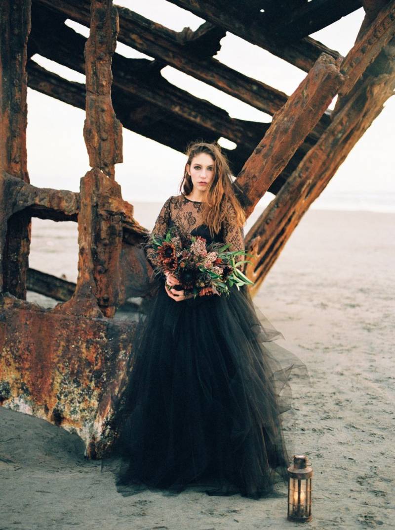 Dramatic bride in black