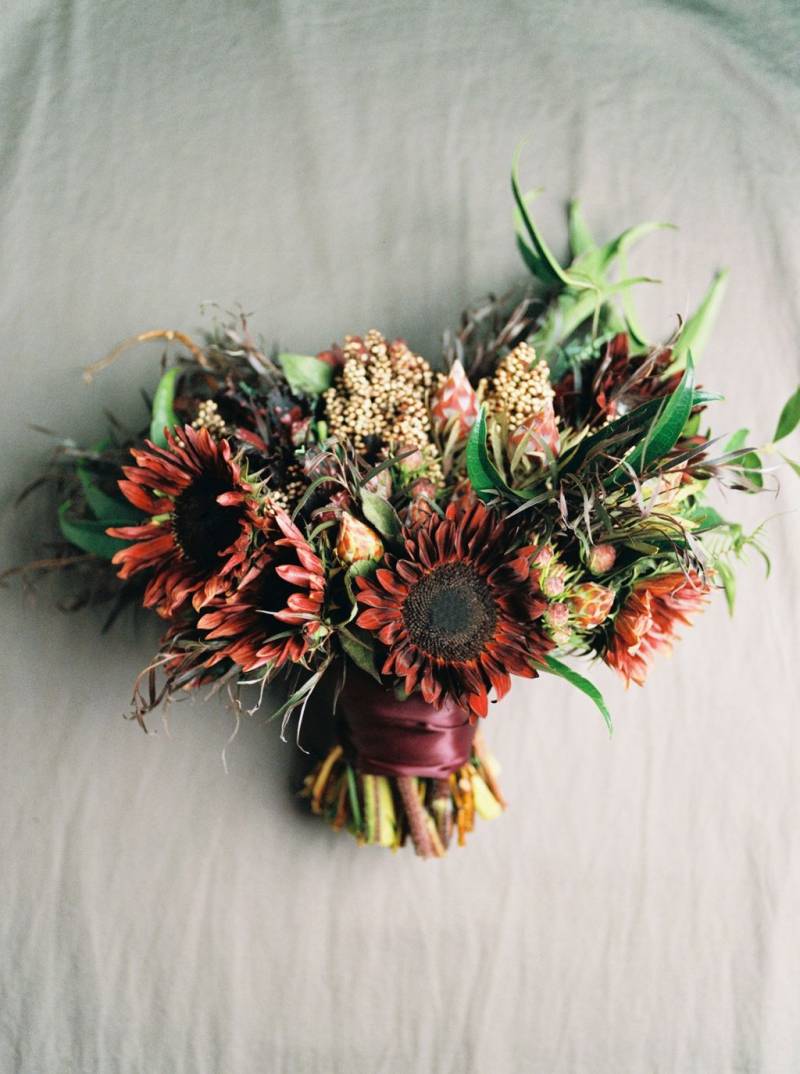 Red sunflower bouquet