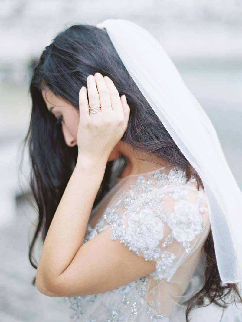 Bridal gown sleeve details