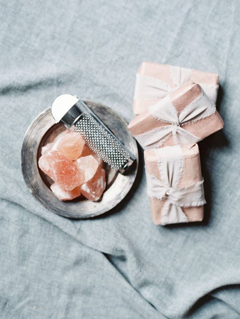 Peach wedding favours