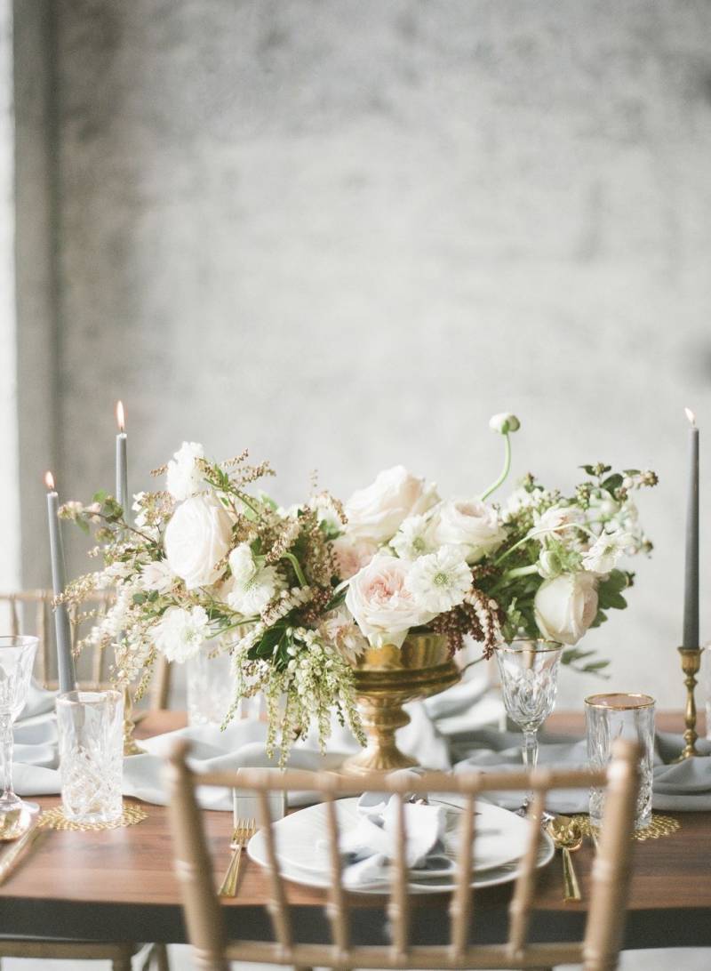 Pastel floral centrepiece