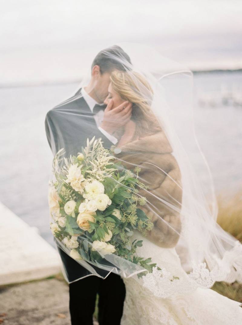 Bride and Groom in veil