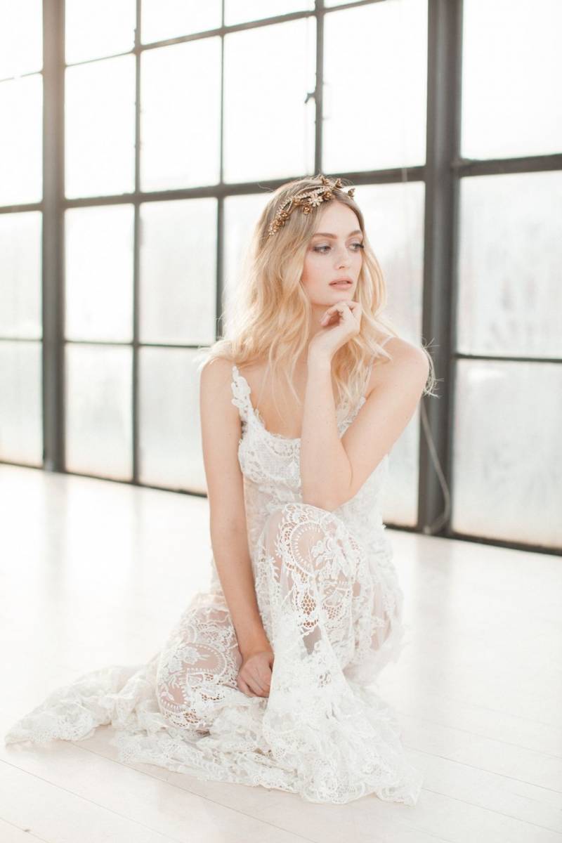 Bride with gold headpiece