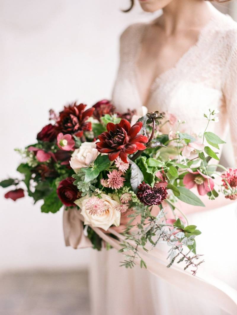 Red and Plum Old World Wedding Inspiration