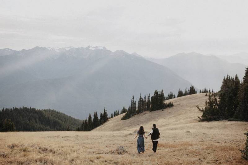 Adventurous engagement shoot in the Olympic Mountains