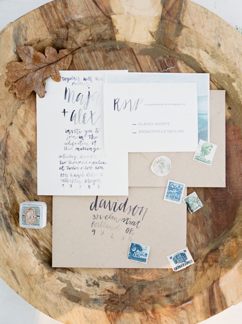 Handwritten wedding invitation