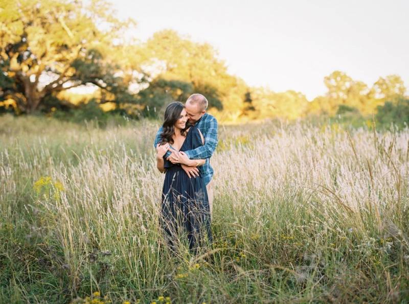 Texan Engagement under Spanish Moss Trees