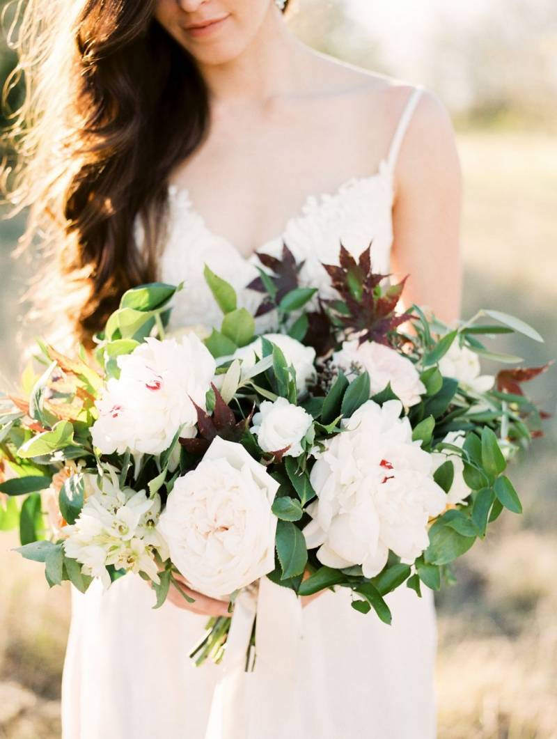 White garden rose bouquet