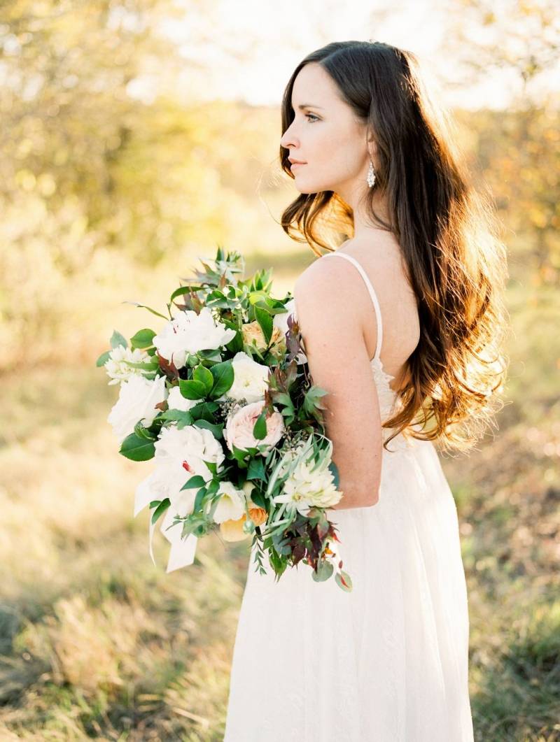 Bride with wedding bouquet