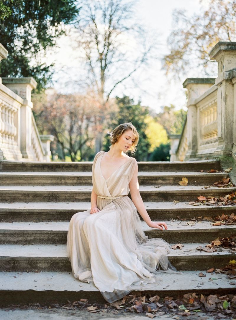 Bride on stairs