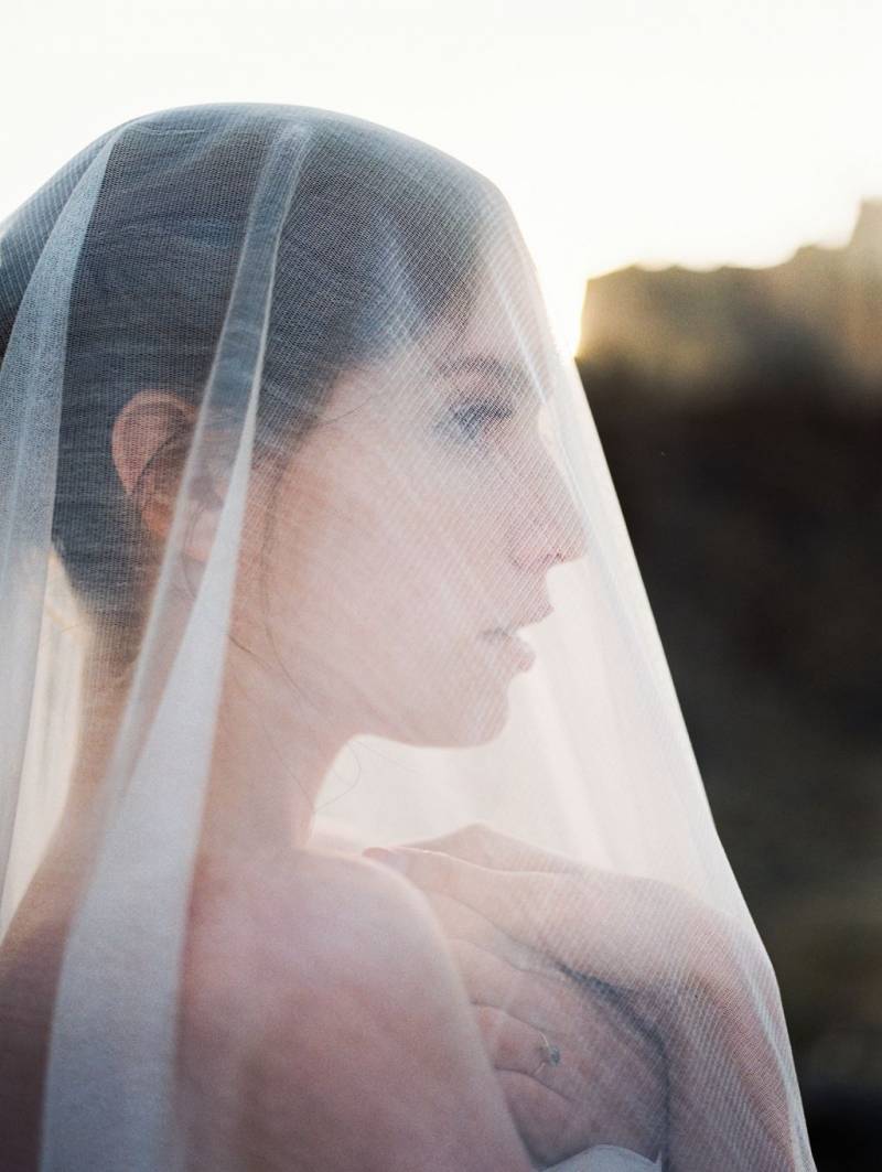 Moody bridal portrait