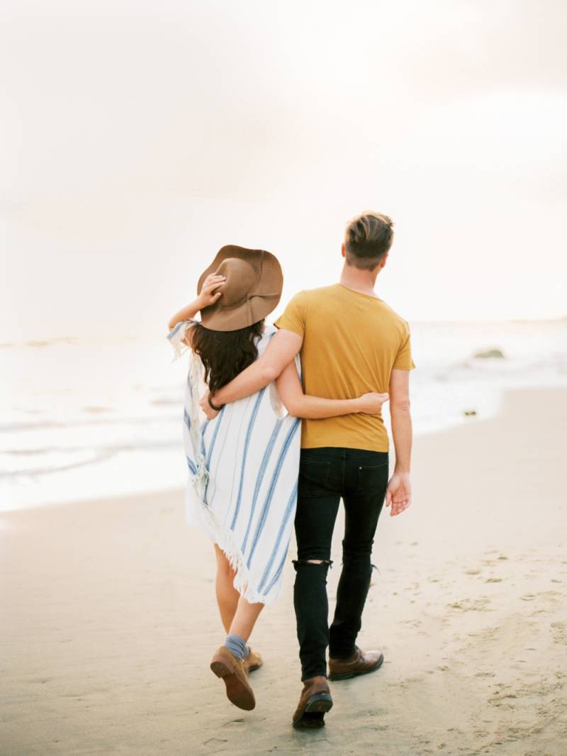 Laguna Beach Engagement Photos at sunset