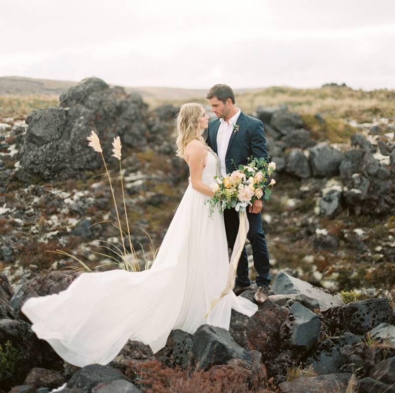 Mountain Elopement inspiration on a volcanic mountain