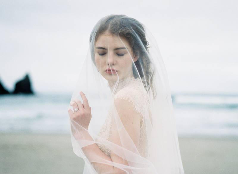 Ethereal & Delicate Oregon Coast bridal shoot