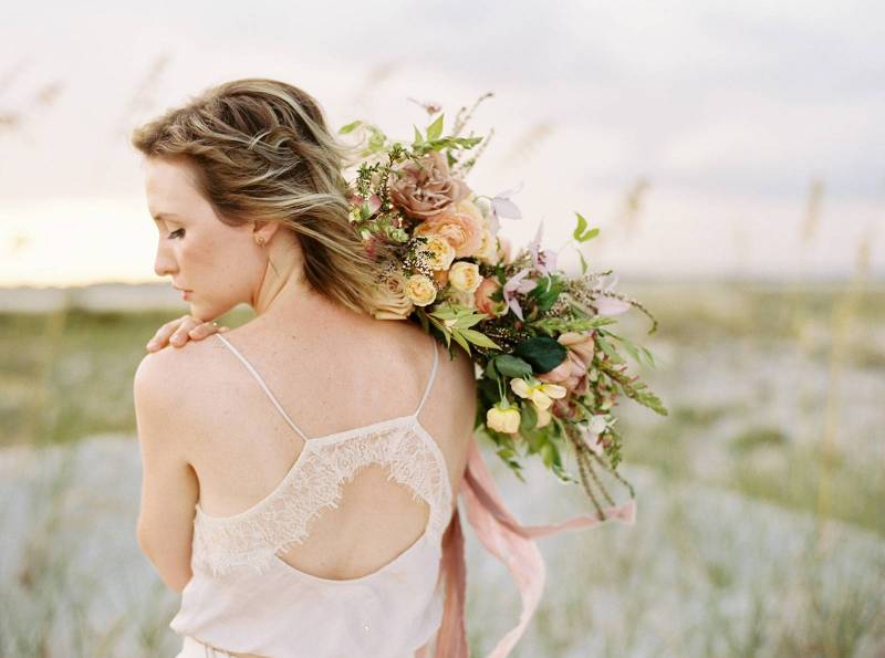 Sunset bridal shoot in the Sand Dunes of North East Florida