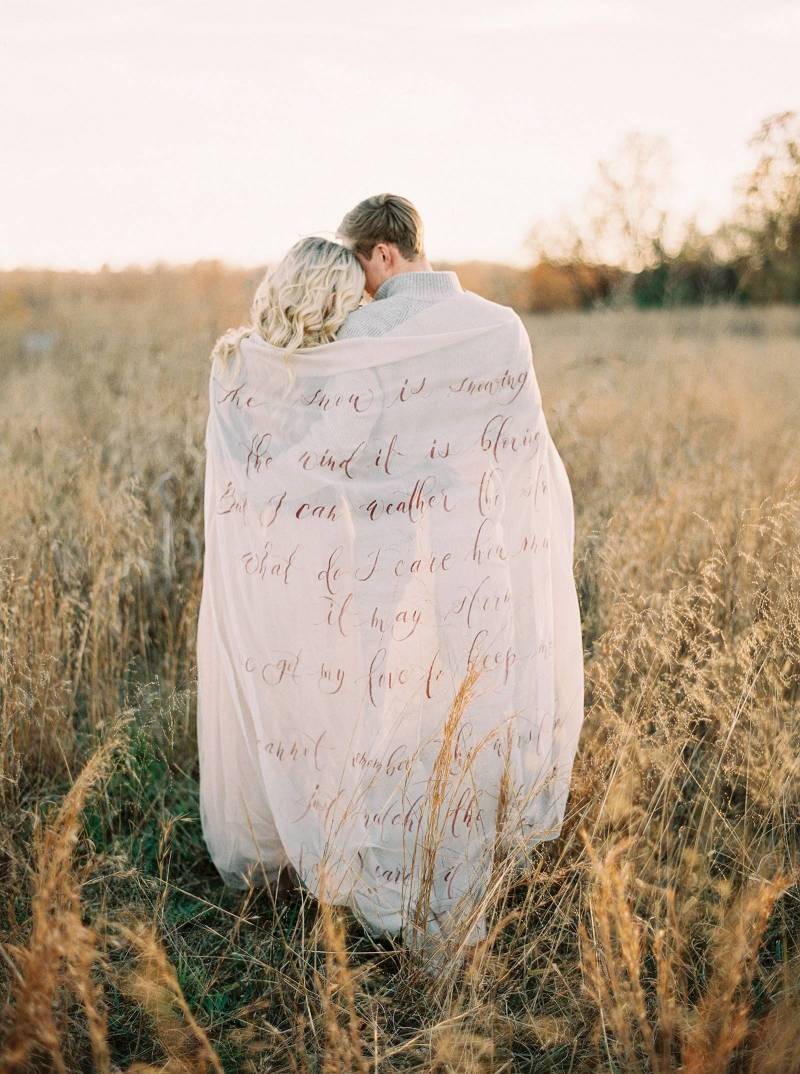 Christmas inspired winter engagement shoot