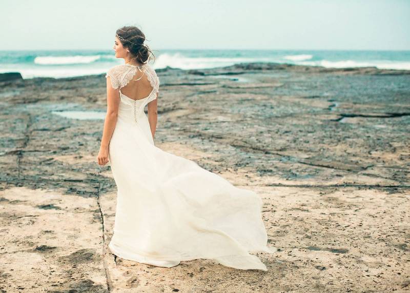 Moody Australian cliffside bridal shoot