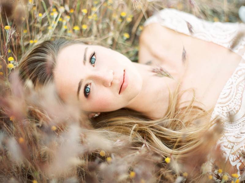 California bridals in fields of wildflowers