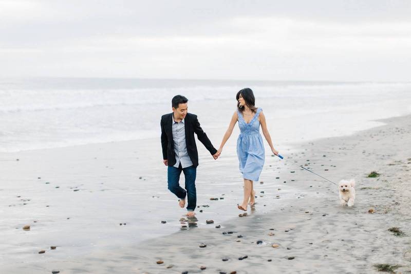 Sunset engagement photos with the cutest pup!