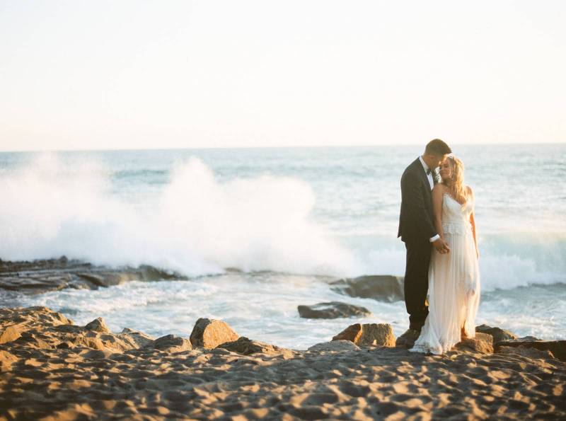 California beach wedding inspiration in golden light