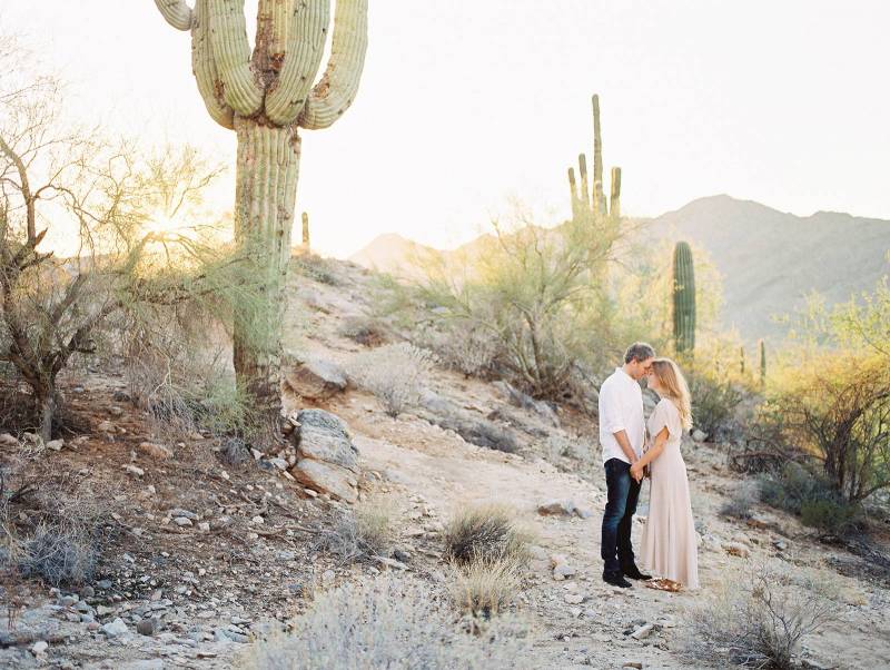 Sweet & intimate desert engagement photos