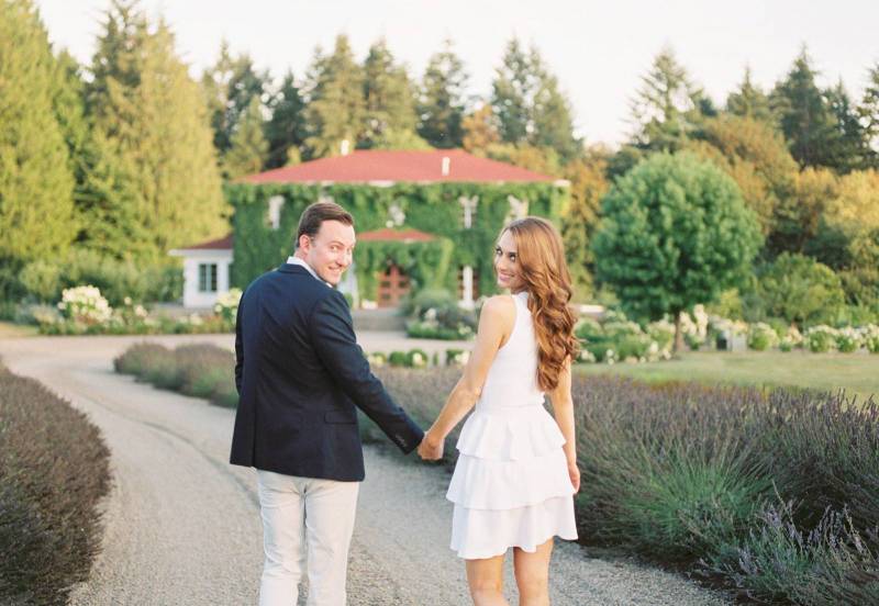 Elegant winery engagement in the Washington Countryside