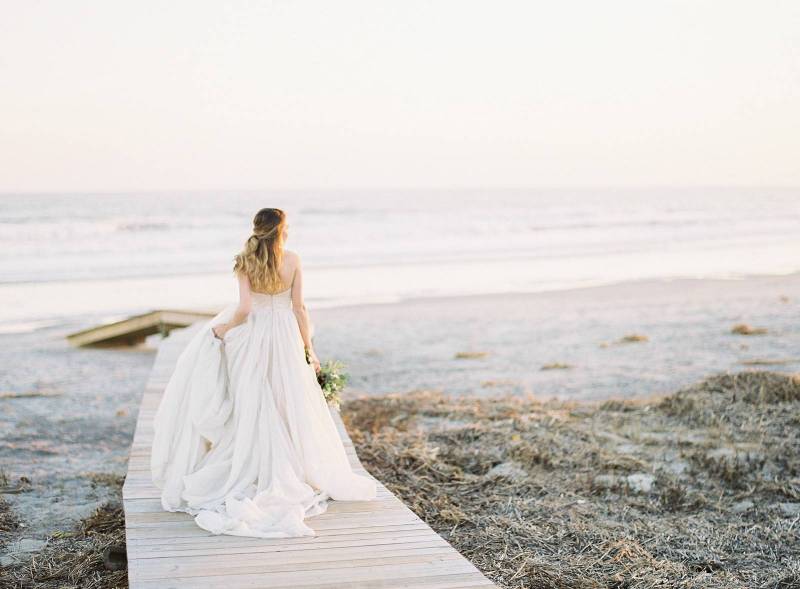 Ethereal sunset bridal shoot on Kiawah Island