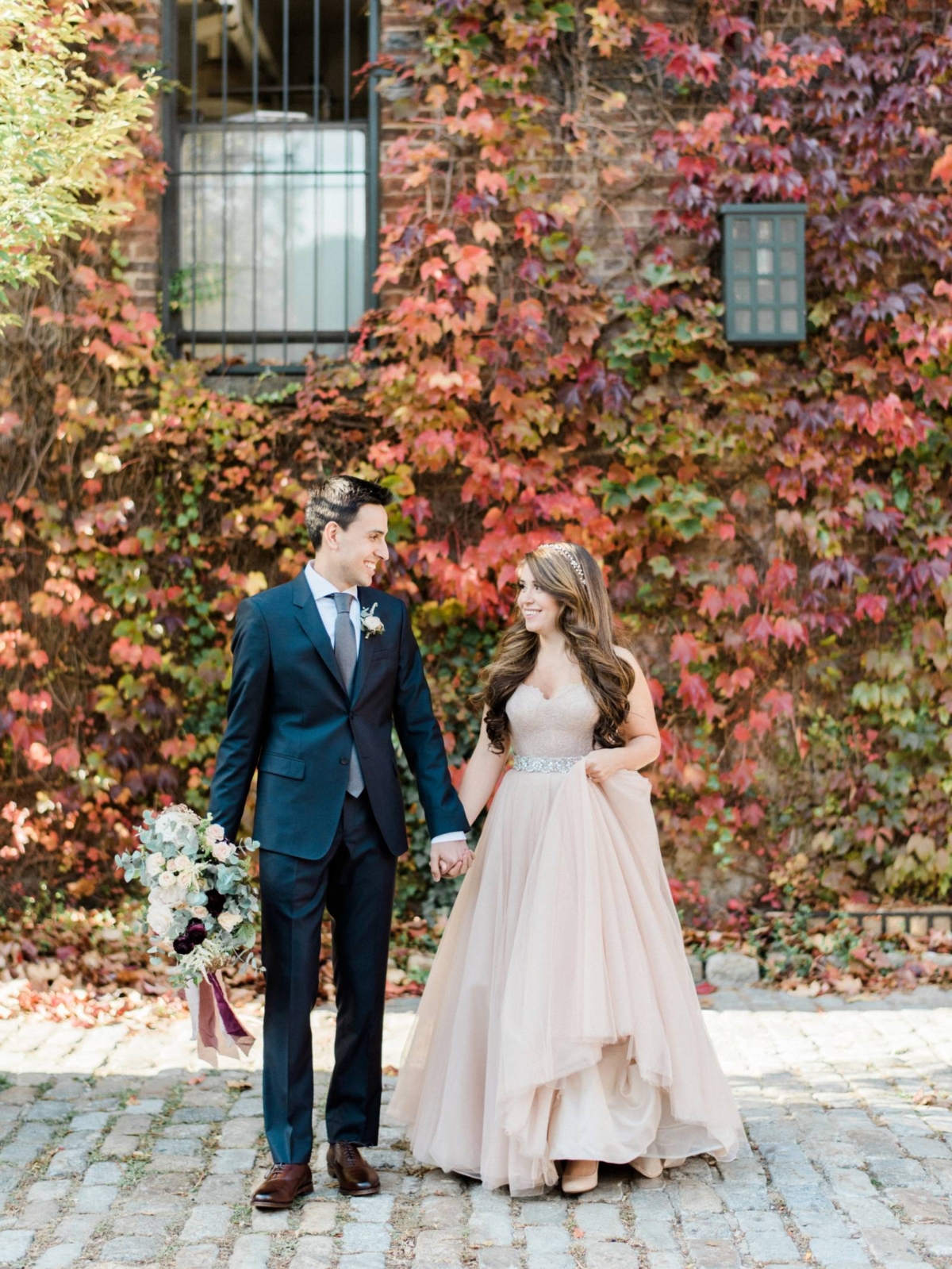 Fall wedding in New York City at an industrial venue