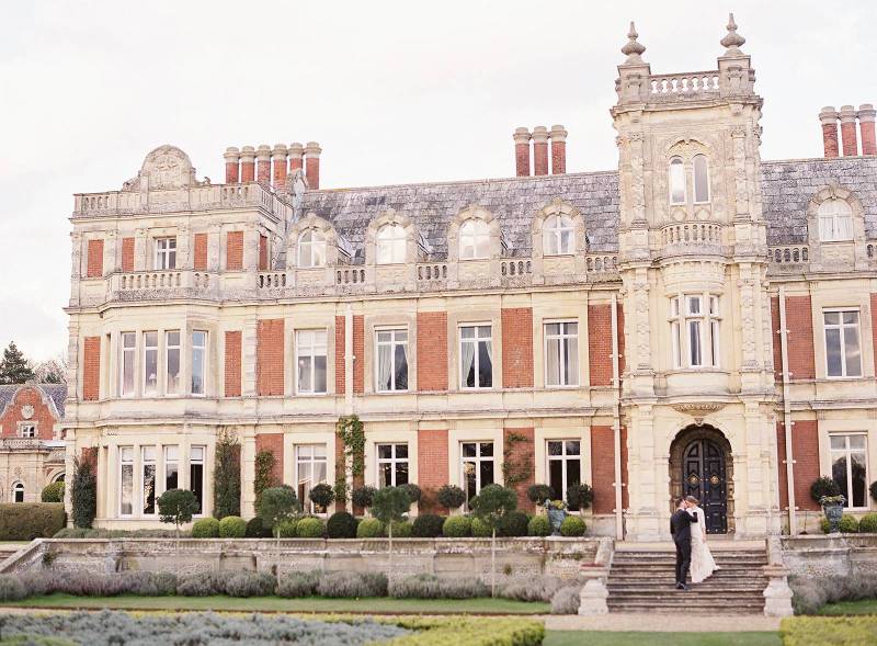 Yellow & peach spring wedding ideas at a stately British home