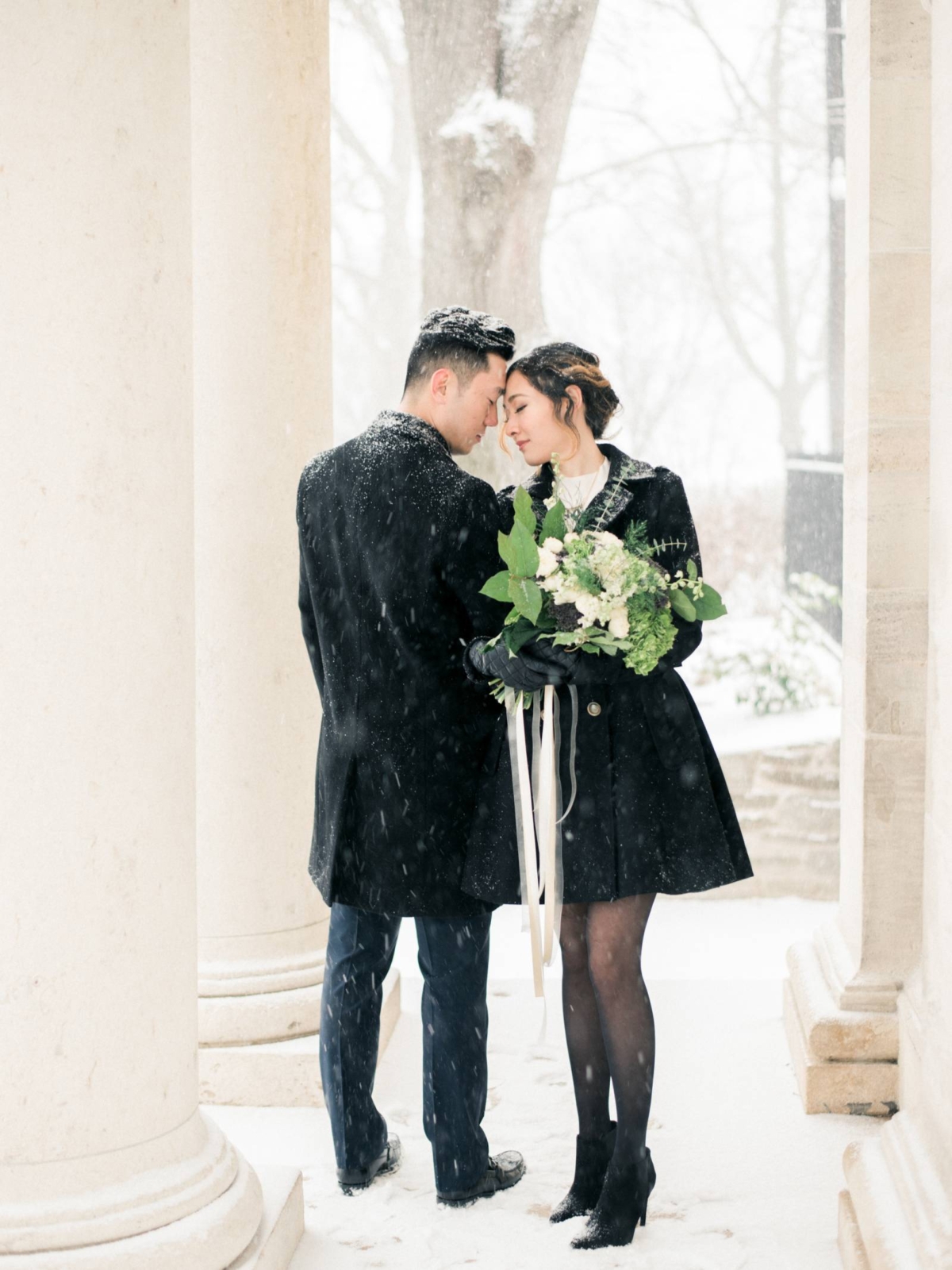 Snowy Winter Engagement Session in Philadelphia