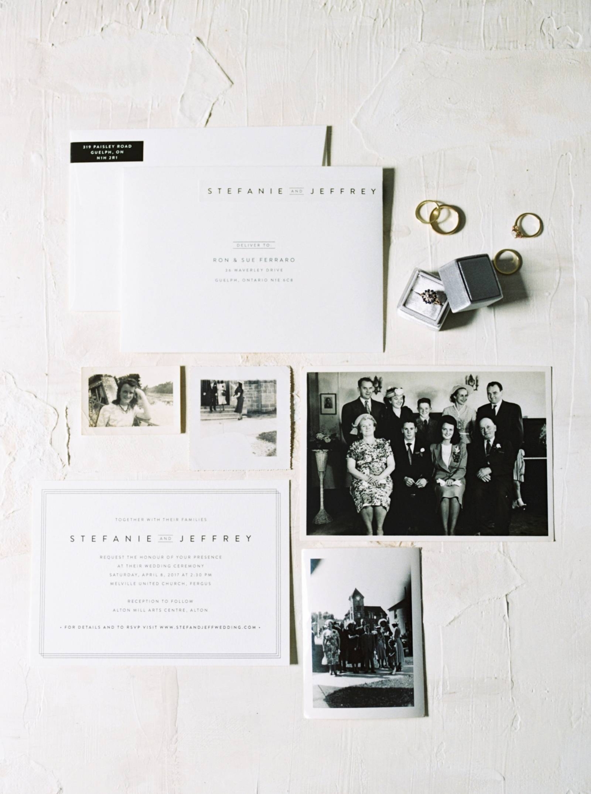 Modern monochrome Ontario wedding