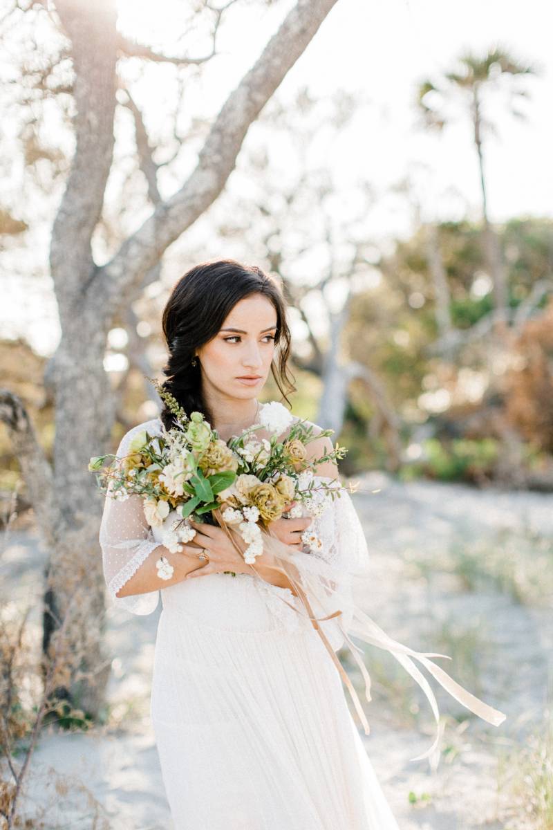 Ethereal bridal shoot on a Charleston beach