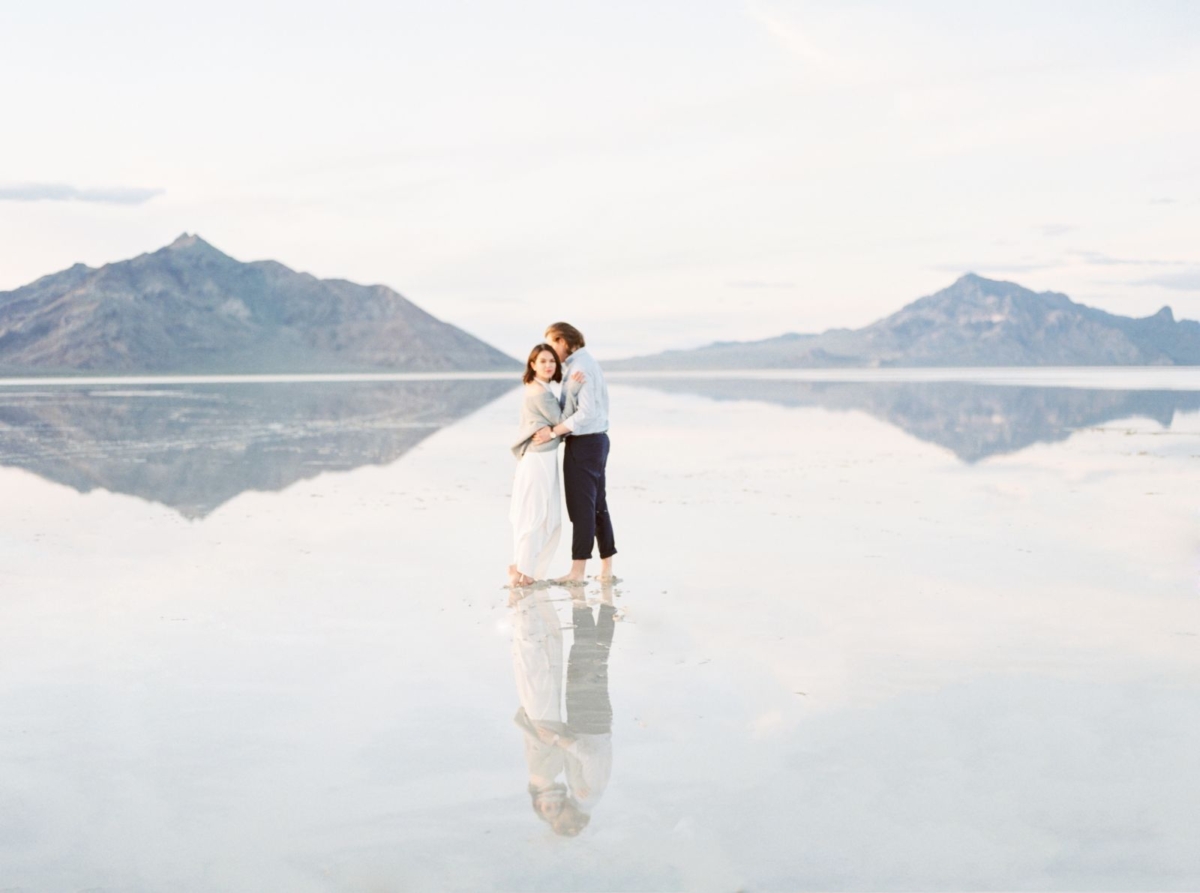 Anniversary Session at the glistening Bonneville Salt Flats