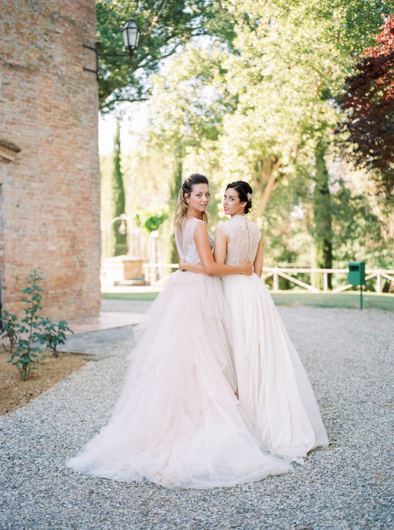 Intimate Tuscany Elopement Shoot with a striking colour palette