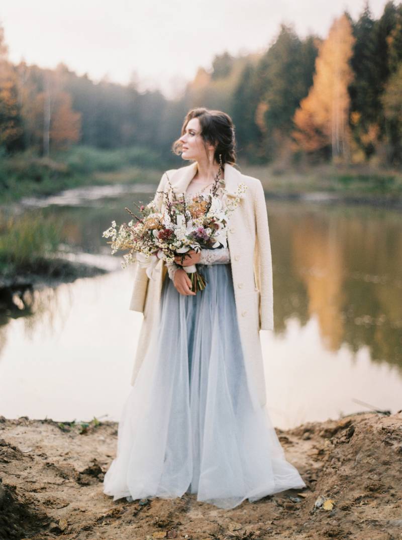 Wedding inspiration against a golden fall backdrop