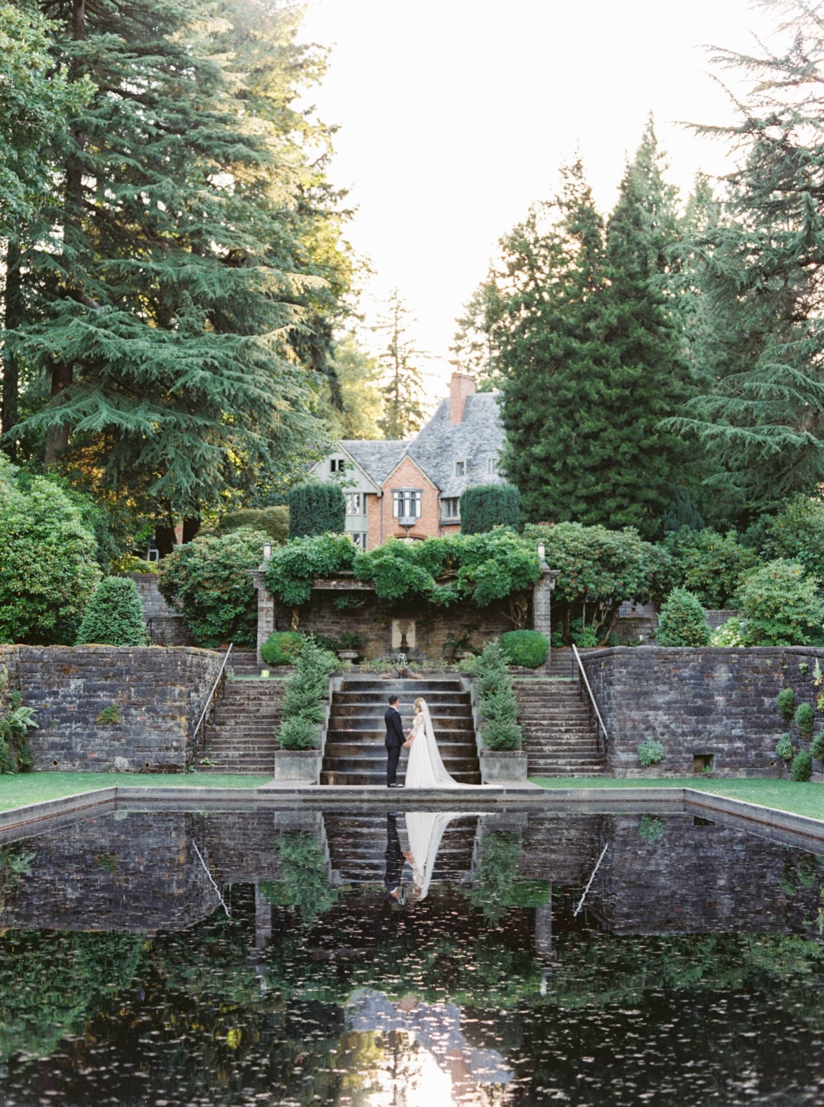 Wedding day after session at Lewis & Clark college