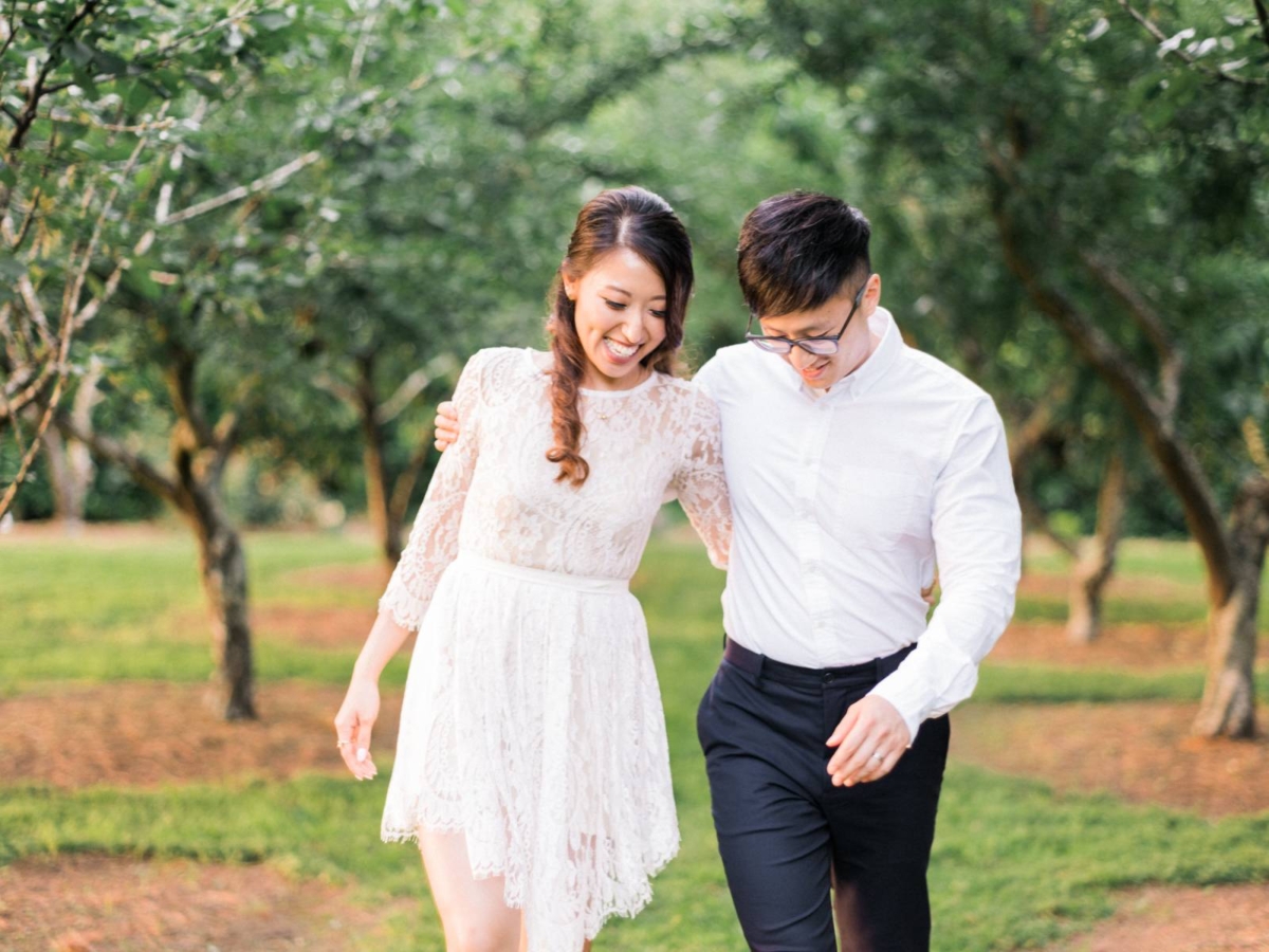 Enchanted garden engagement photos