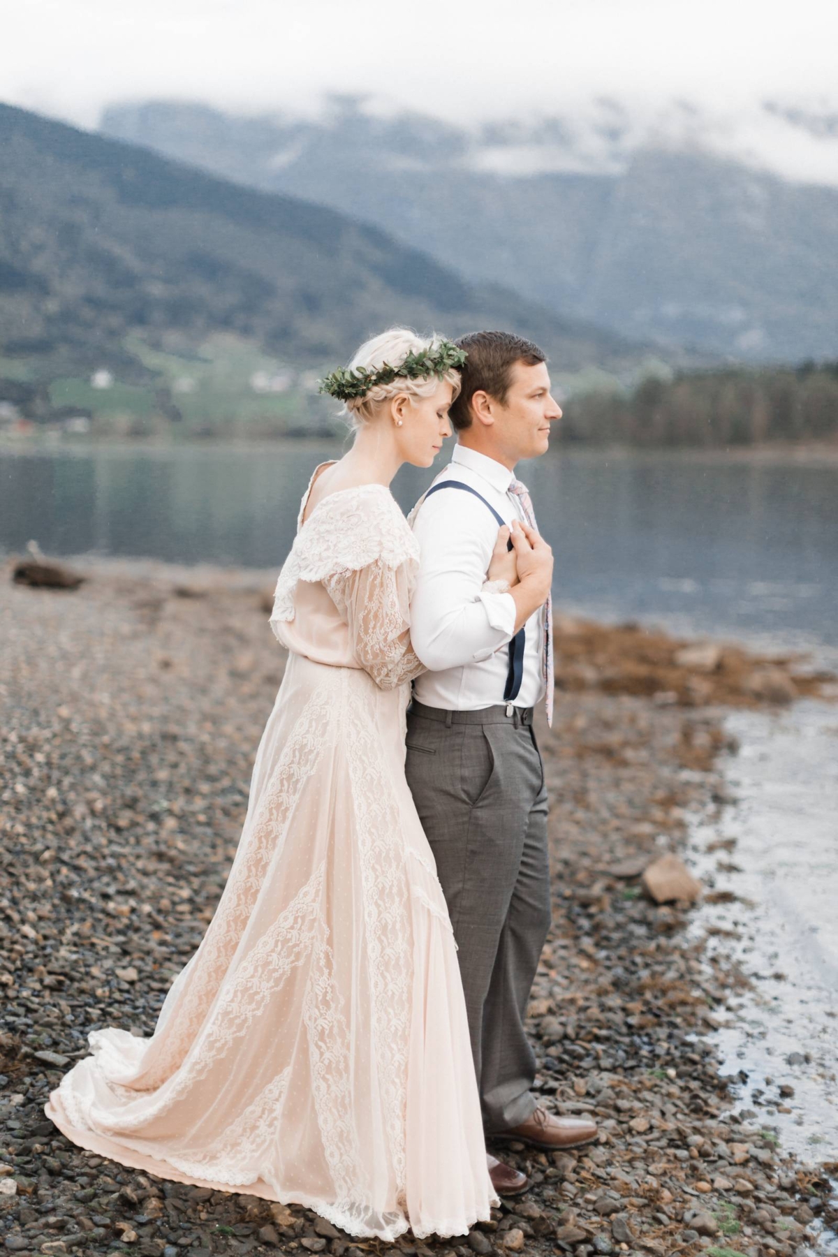 Sunset vow renewal amongst the fjords of Norway